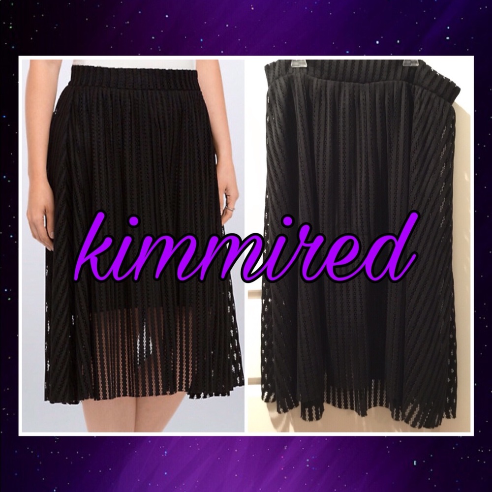 🆕ToRRiD Black Mesh A-Line Midi Skirt ~ 20 ~ NWT